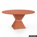 [EUR: Cava-60] Cavalier Dining Table - 60"   / Rosy Red + Gold