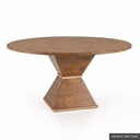 [EUR: Cava-60] Cavalier Dining Table - 60"   / Antique Pine Stain + Gold