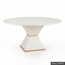 [EUR: Cava-72] Cavalier Dining Table - 72"  / Shell White + Gold