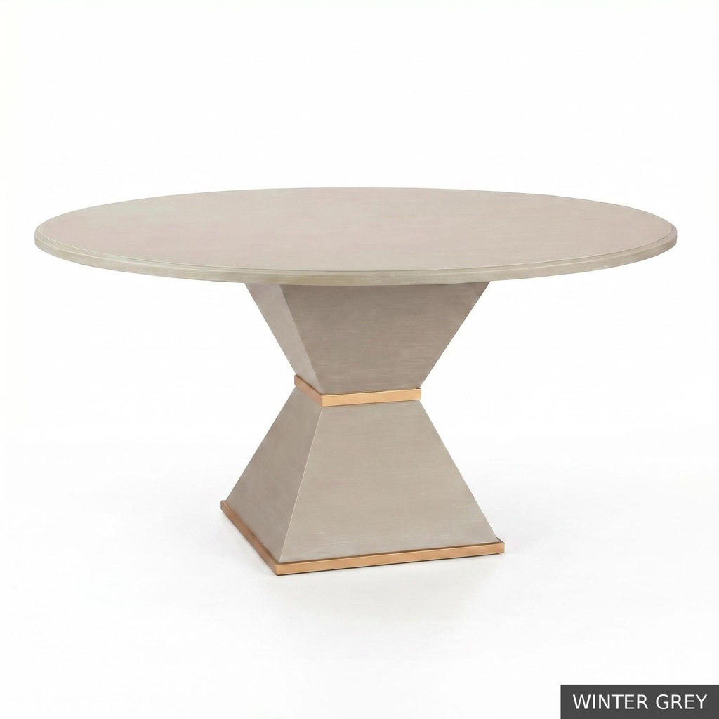 [EUR: Cava-72] Cavalier Dining Table - 72"  / Winter Grey + Gold