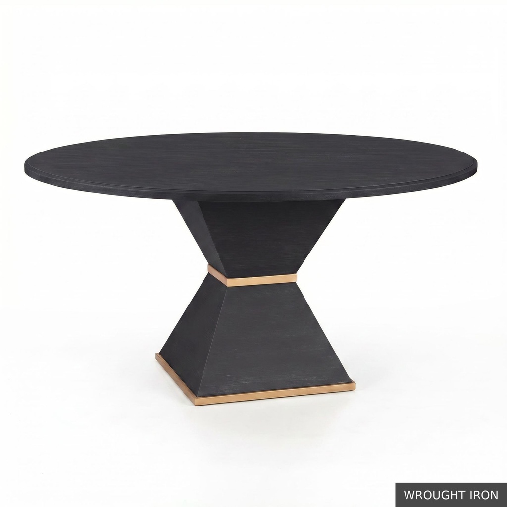[EUR: Cava-72] Cavalier Dining Table - 72"  / Wrought Iron + Gold