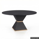 [EUR: Cava-72] Cavalier Dining Table - 72"  / Wrought Iron + Gold