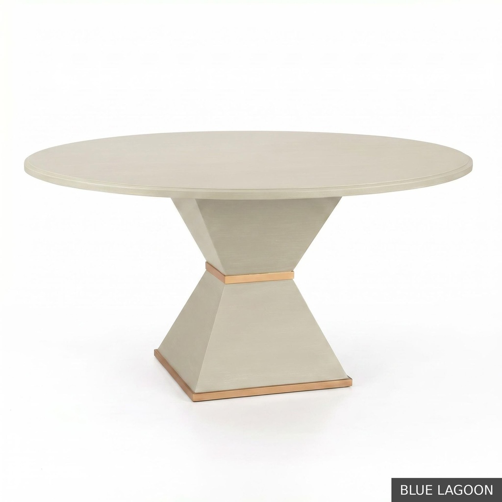 [EUR: Cava-72] Cavalier Dining Table - 72"  / Blue Lagoon + Gold