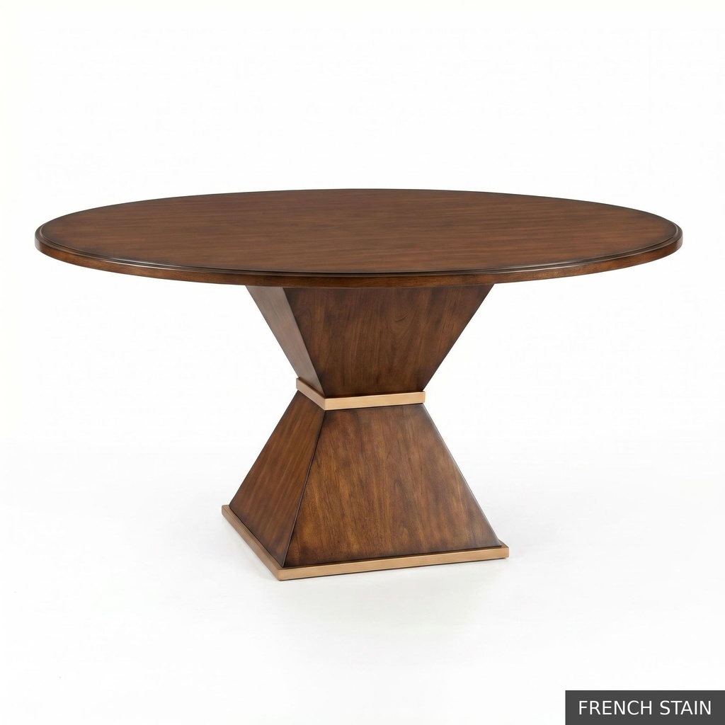 [EUR: Cava-72] Cavalier Dining Table - 72"  / French Stain + Gold
