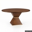 [EUR: Cava-72] Cavalier Dining Table - 72"  / French Stain + Gold