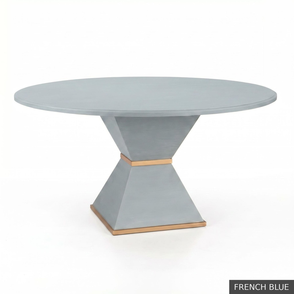 [EUR: Cava-72] Cavalier Dining Table - 72"  / French Blue + Gold