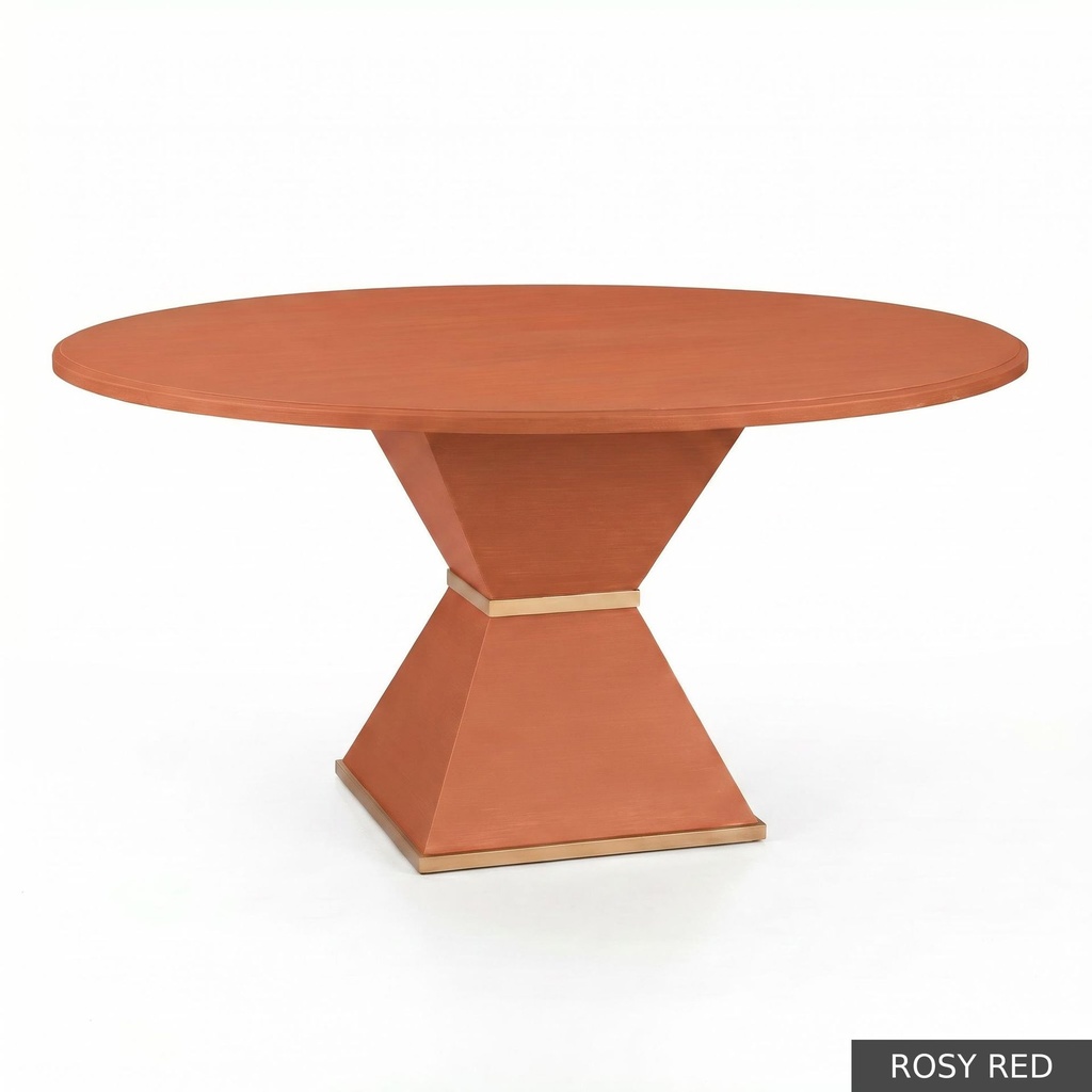 [EUR: Cava-72] Cavalier Dining Table - 72"  / Rosy Red + Gold
