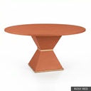 [EUR: Cava-72] Cavalier Dining Table - 72"  / Rosy Red + Gold