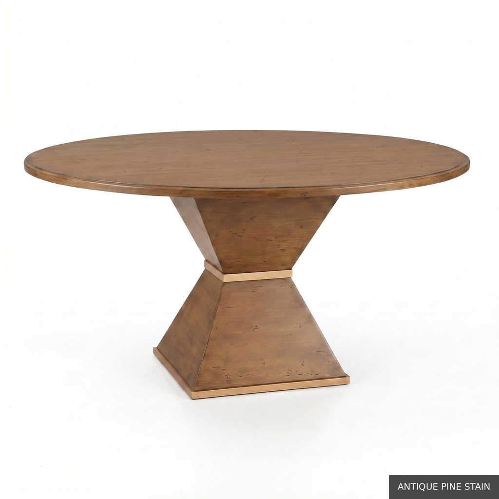 [EUR: Cava-72] Cavalier Dining Table - 72"  / Antique Pine Stain + Gold