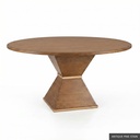 [EUR: Cava-72] Cavalier Dining Table - 72"  / Antique Pine Stain + Gold