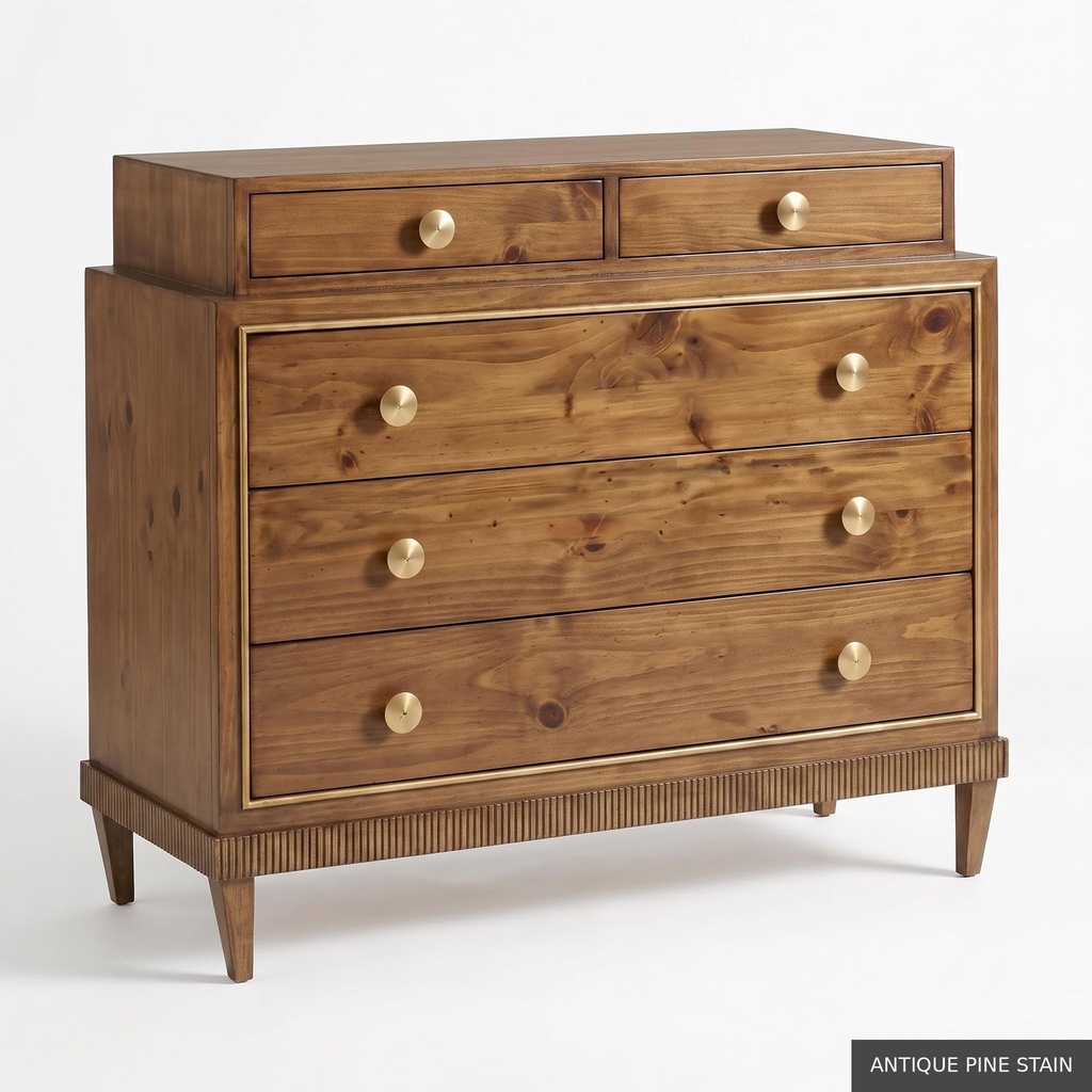 [EUR: Baro] Baron Chest / Antique Pine Stain + Gold