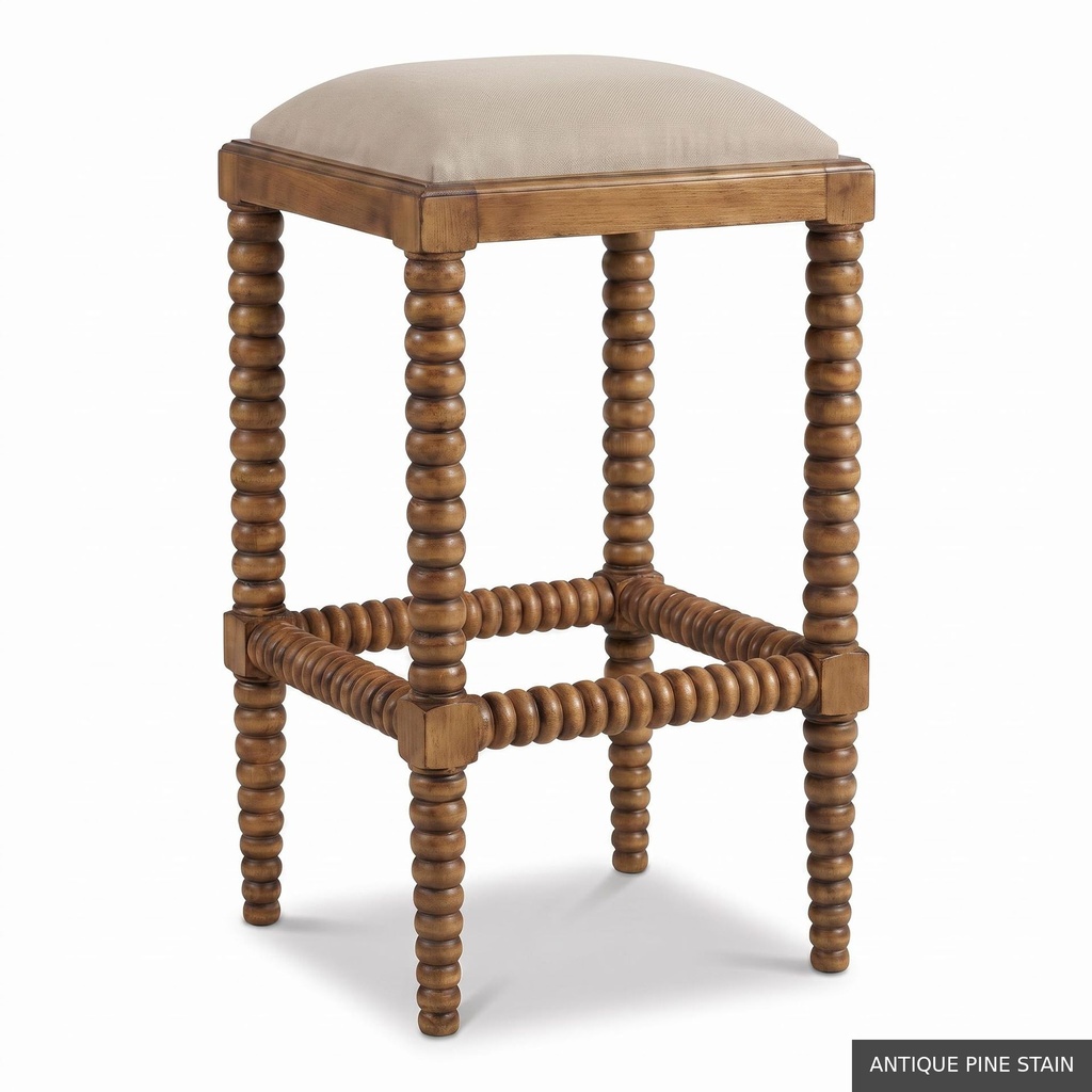 [EUR: ClovB] Clover Bar Stool / Antique Pine Stain