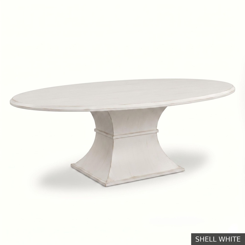Hudson Oval Table - 72" / Shell White