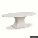 Hudson Oval Table - 72" / Shell White