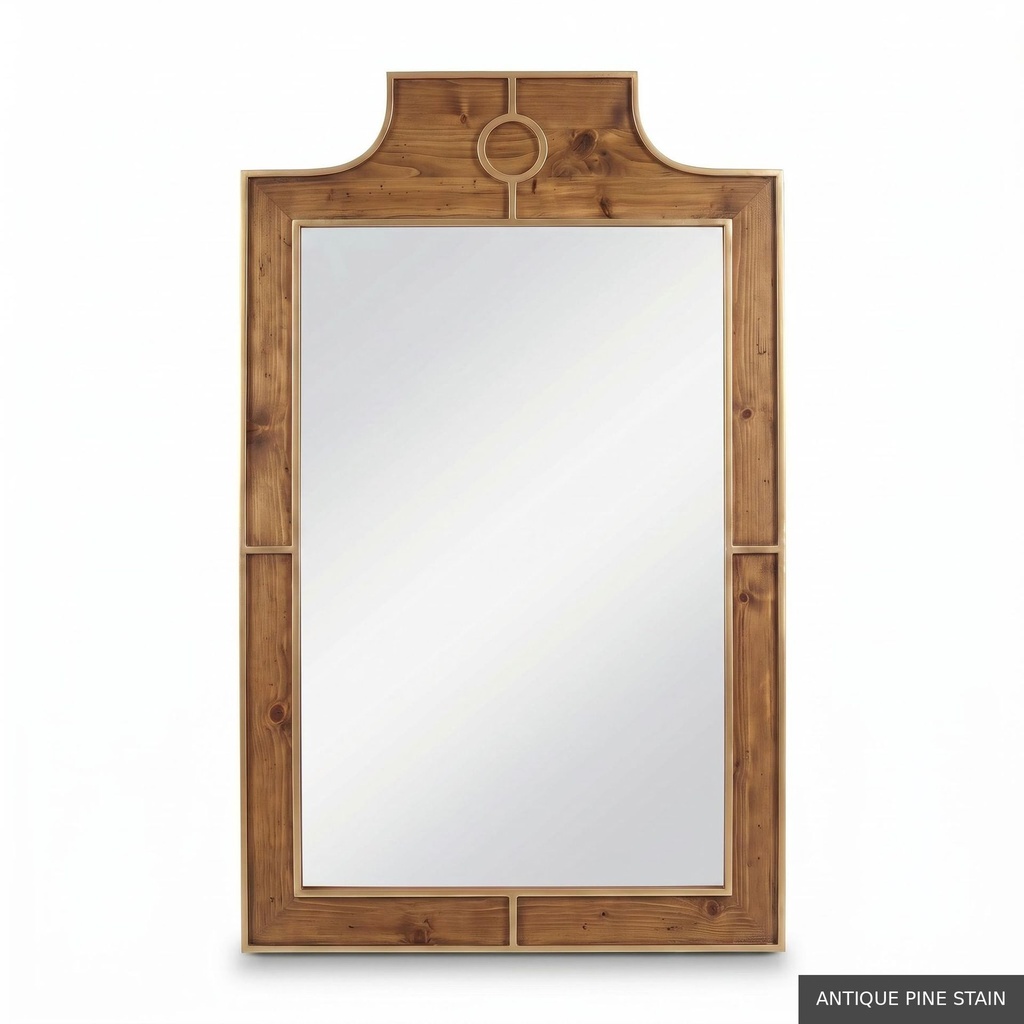 [EUR: Mayf] Mayfair Mirror  / Antique Pine Stain + Gold