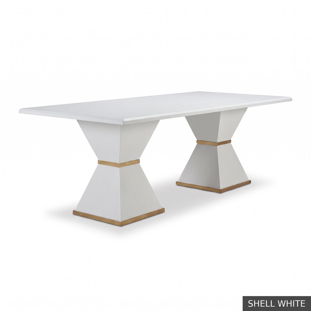 [EUR: Esqu-84] Esquire Dining Table - 84" / Shell White + Gold