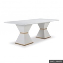 [EUR: Esqu-84] Esquire Dining Table - 84" / Shell White + Gold