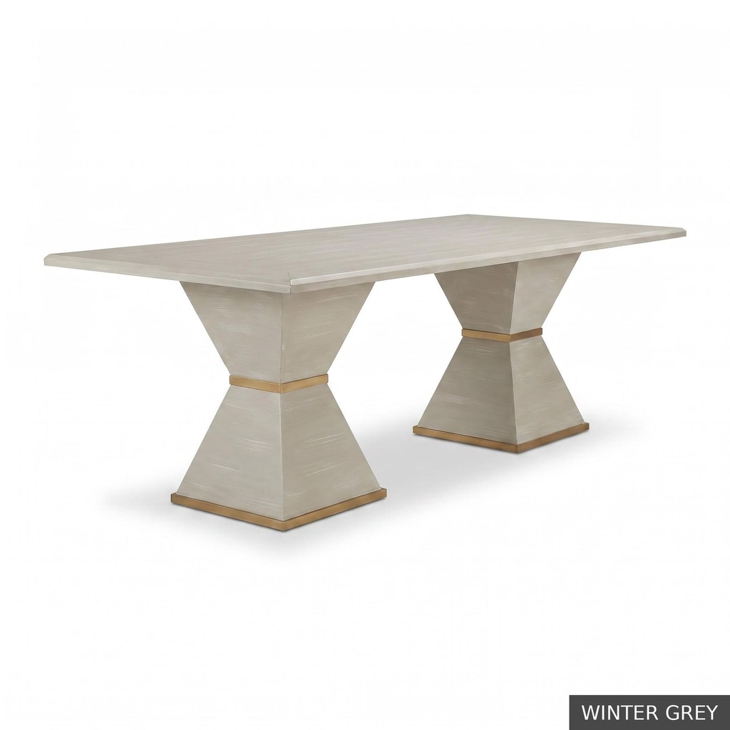 [EUR: Esqu-84] Esquire Dining Table - 84" / Winter Grey + Gold