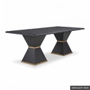 [EUR: Esqu-84] Esquire Dining Table - 84" / Wrought Iron + Gold
