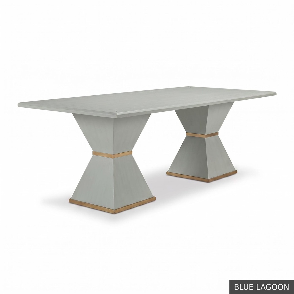 [EUR: Esqu-84] Esquire Dining Table - 84" / Blue Lagoon + Gold