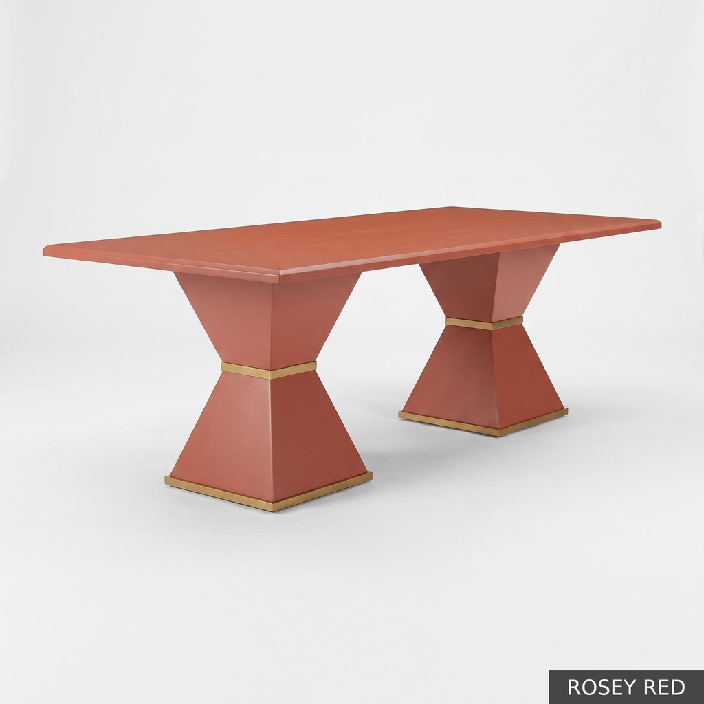 [EUR: Esqu-84] Esquire Dining Table - 84" / Rosey Red + Gold