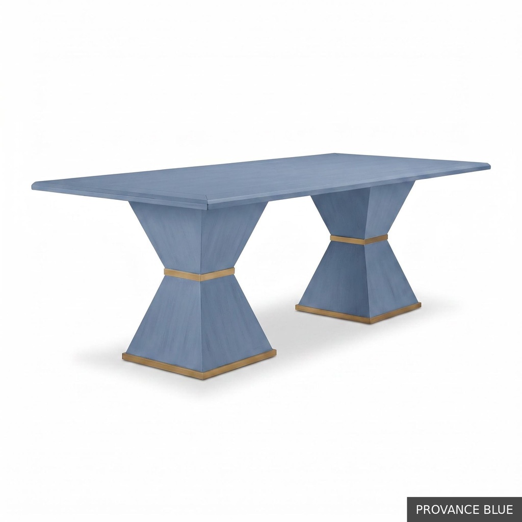 [EUR: Esqu-84] Esquire Dining Table - 84" / Provance Blue + Gold