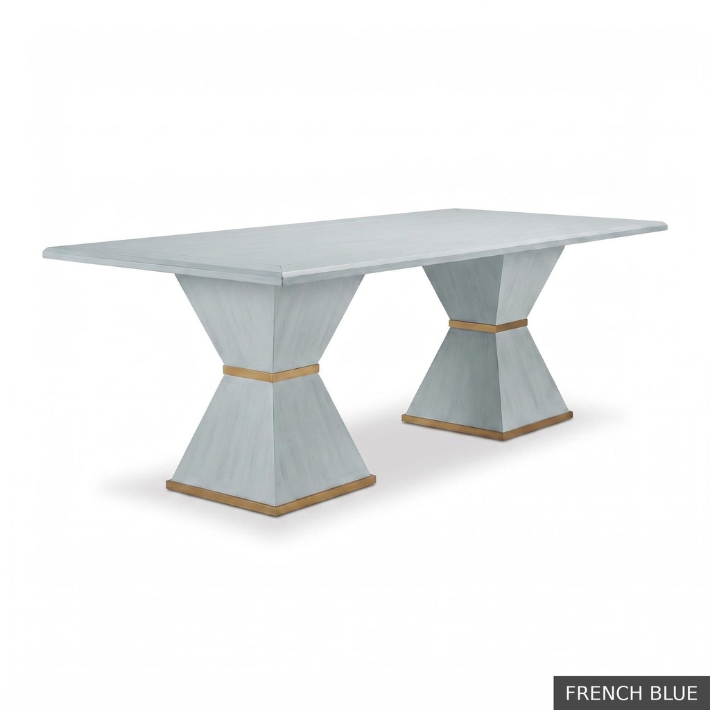 [EUR: Esqu-84] Esquire Dining Table - 84" / French Blue + Gold
