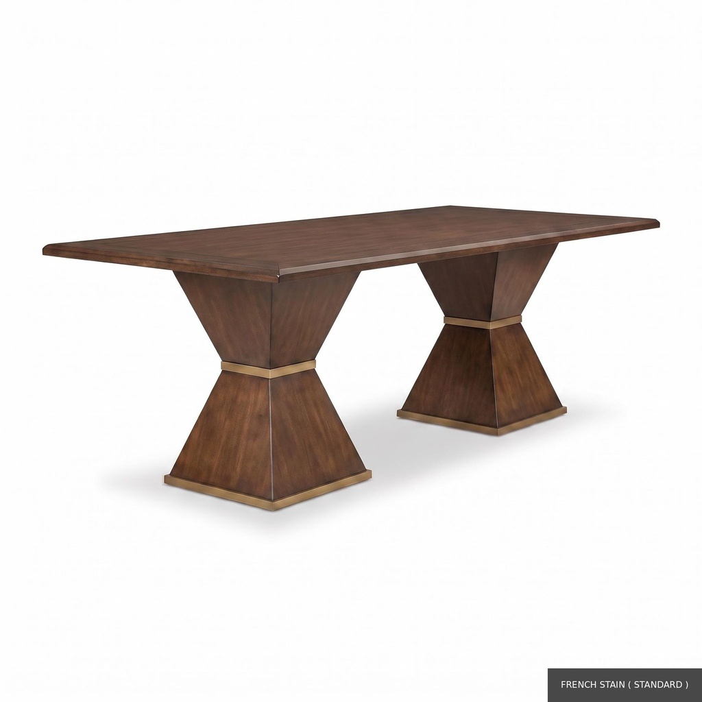 [EUR: Esqu-84] Esquire Dining Table - 84" / French Stain ( Standard ) + Gold