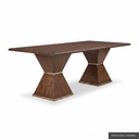 [EUR: Esqu-84] Esquire Dining Table - 84" / French Stain ( Standard ) + Gold