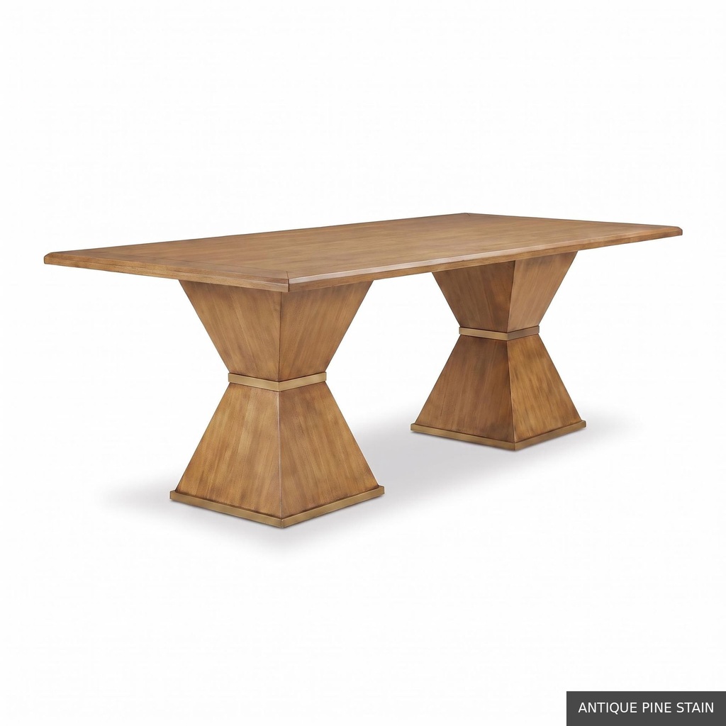 [EUR: Esqu-84] Esquire Dining Table - 84" / Antique Pine Stain + Gold