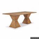 [EUR: Esqu-84] Esquire Dining Table - 84" / Antique Pine Stain + Gold