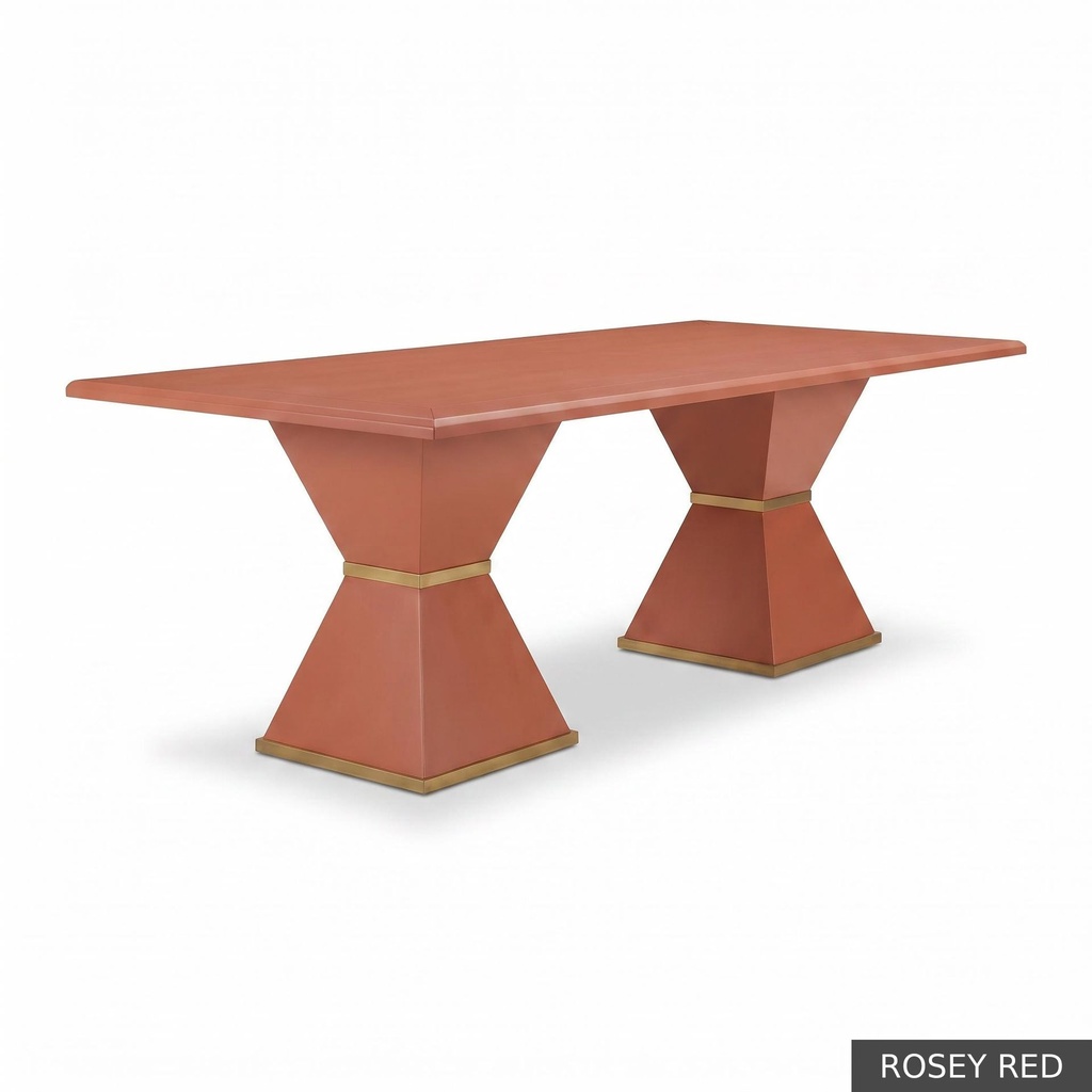 [EUR: Esqu-96] Esquire Dining Table - 96"   / Rosey Red + Gold