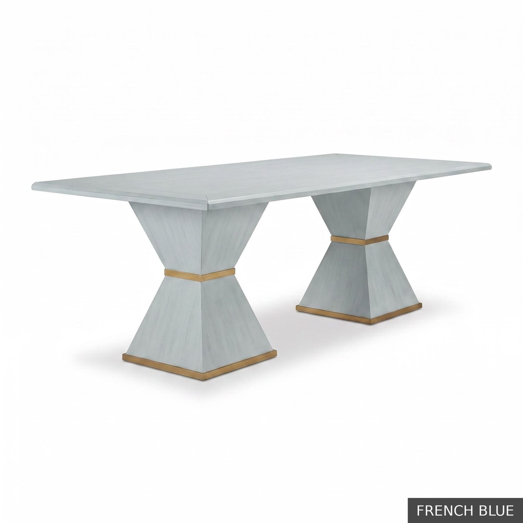 [EUR: Esqu-96] Esquire Dining Table - 96"   / French Blue + Gold