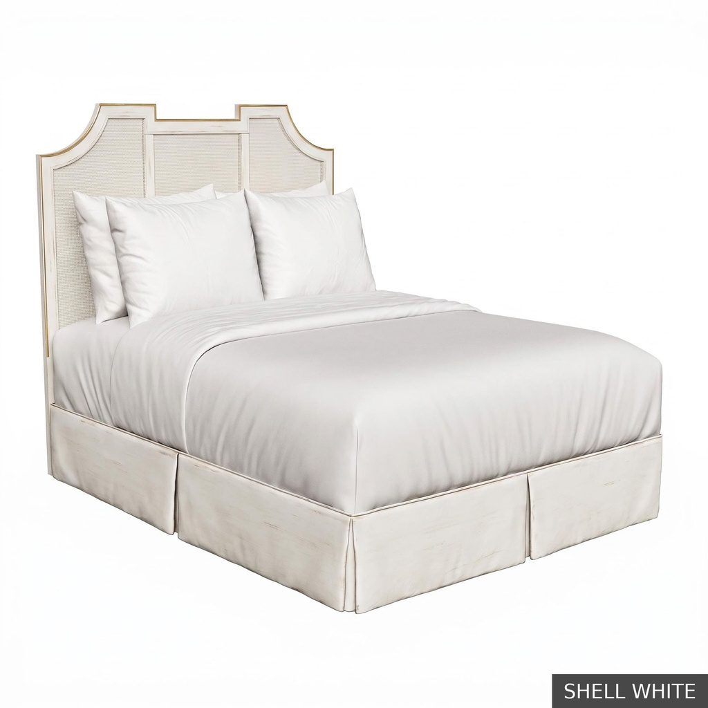 [SIG: NantK] Nantucket King Headboard / Shell White + Gold