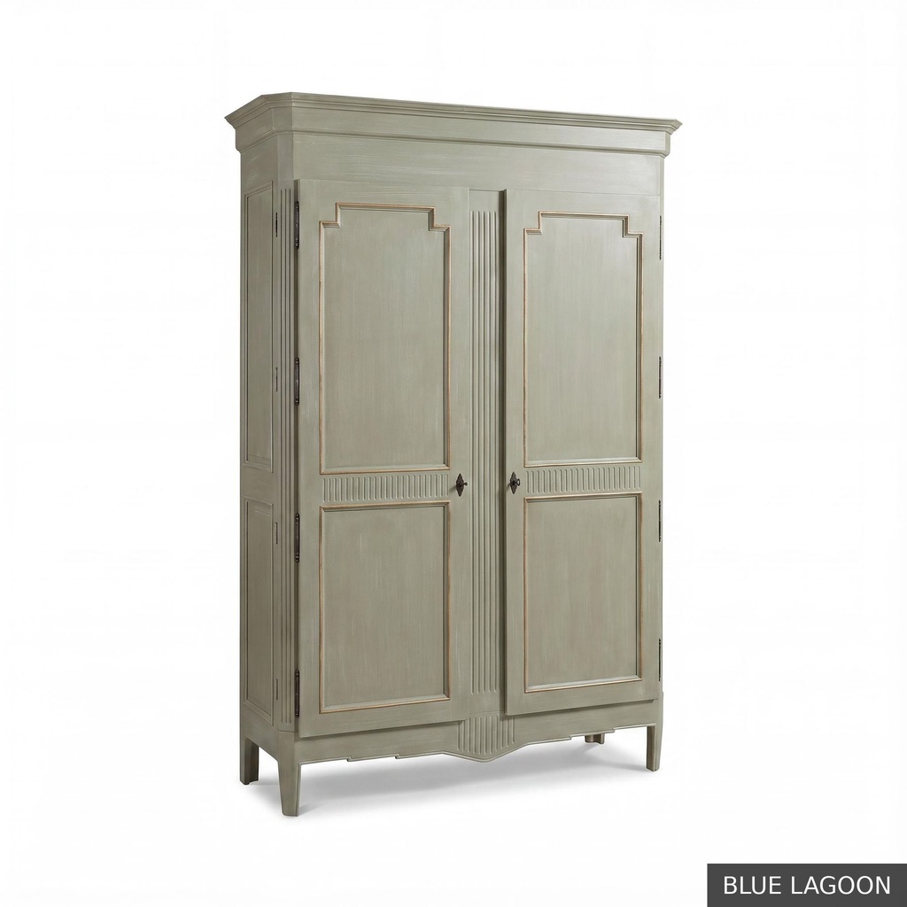 [EUR: Madi] Madison Display Cabinet   / Blue Lagoon + Gold