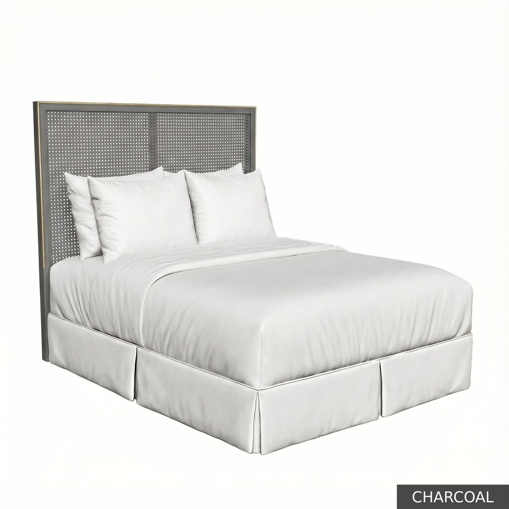 [EUR: RegeQHB] Regent - Queen Headboard / Charcoal + Gold