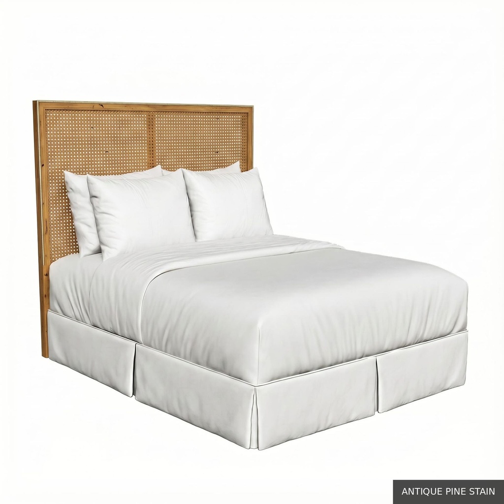 [EUR: RegeQHB] Regent - Queen Headboard / Antique Pine Stain + Gold