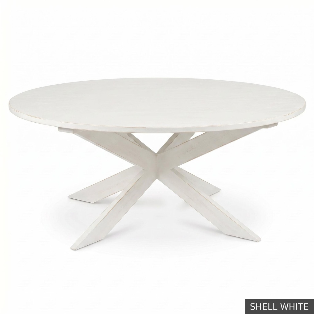 [EUR: Pear-54] Pearl Dining Table - 54"    / Shell White