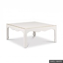 [EUR: Warr40] Warren Cocktail Table 40" Sq / Shell White + Gold