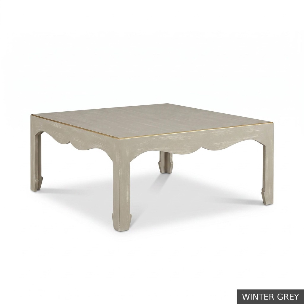 [EUR: Warr40] Warren Cocktail Table 40" Sq / Winter Grey + Gold