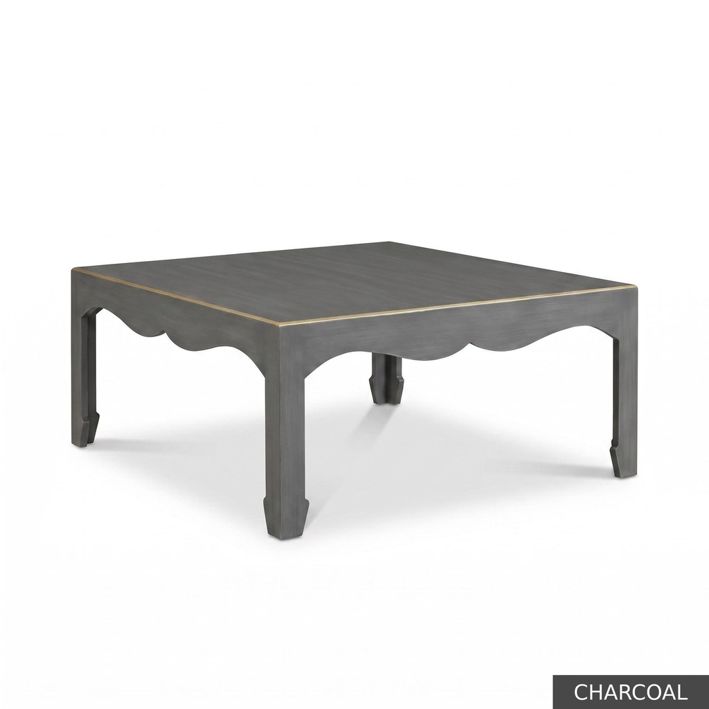 [EUR: Warr40] Warren Cocktail Table 40" Sq / Charcoal + Gold