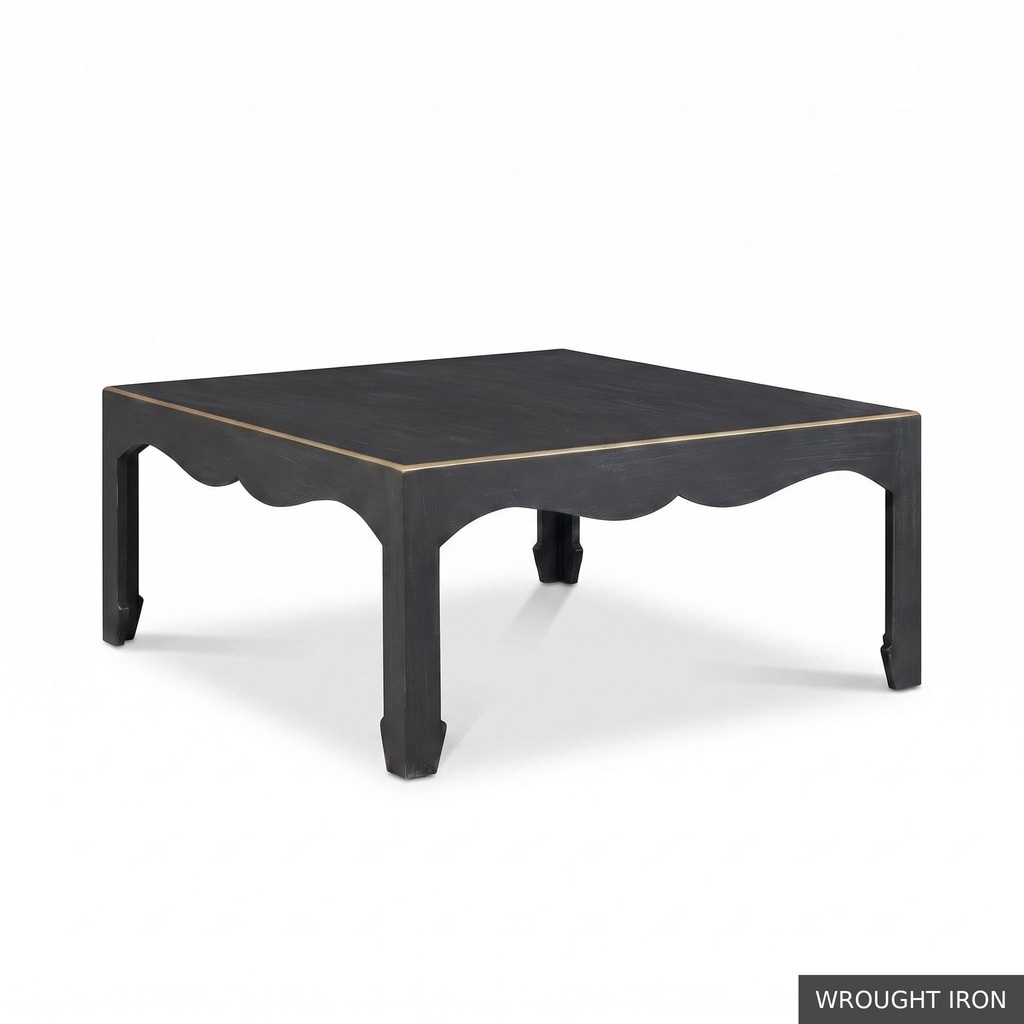 [EUR: Warr40] Warren Cocktail Table 40" Sq / Wrought Iron + Gold