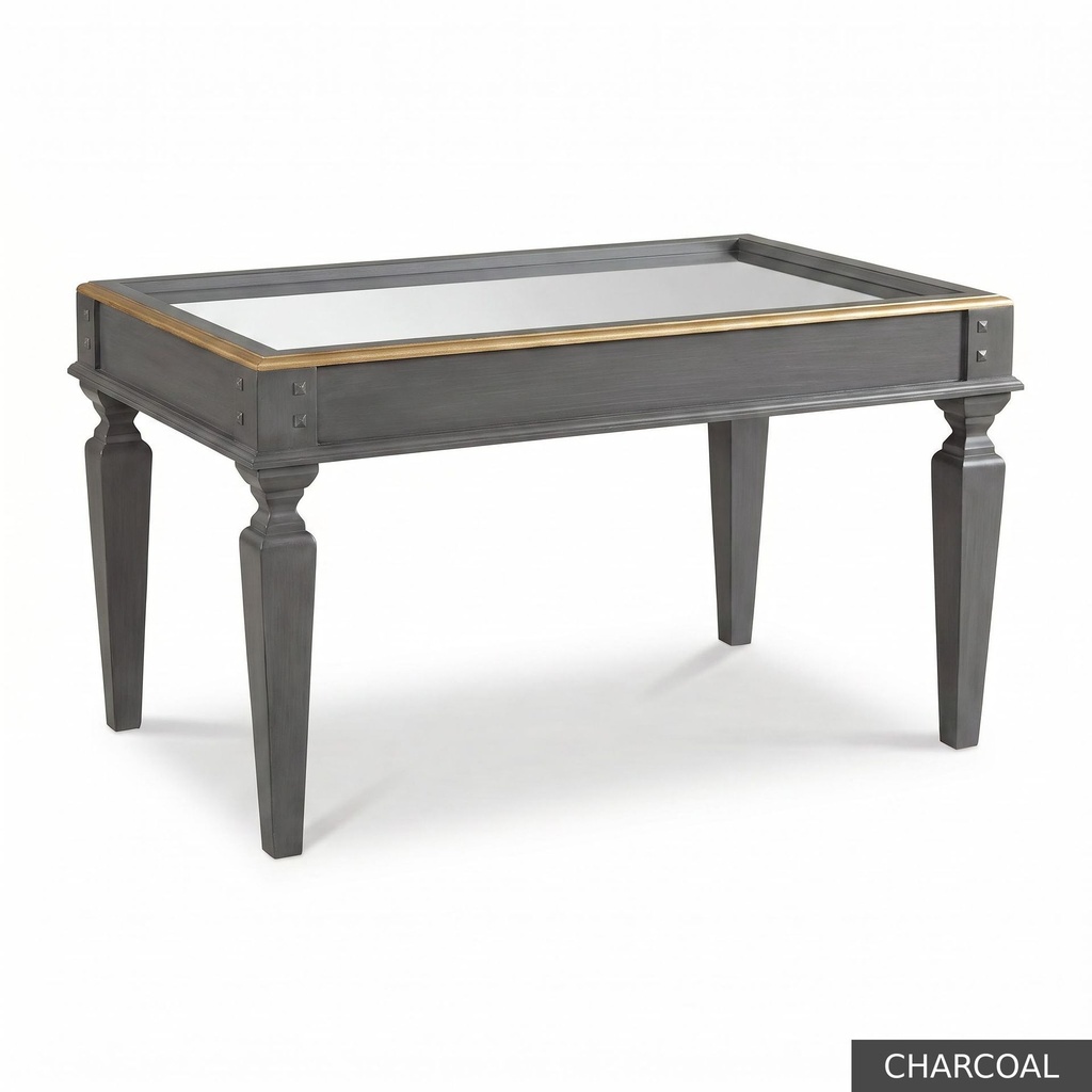 [EUR: Reyn] Reynolds Cocktail Table  / Charcoal + Gold