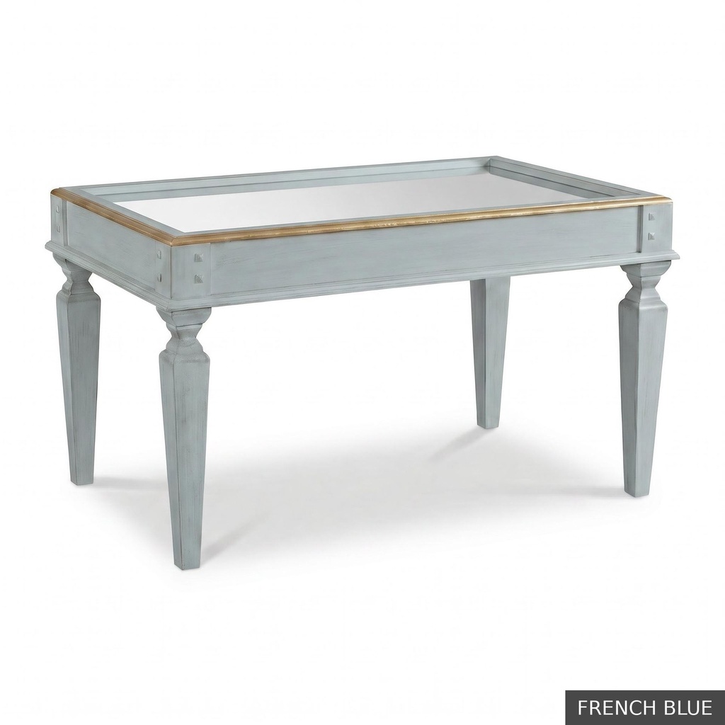 [EUR: Reyn] Reynolds Cocktail Table  / French Blue + Gold