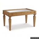 [EUR: Reyn] Reynolds Cocktail Table  / Antique Pine Stain + Gold