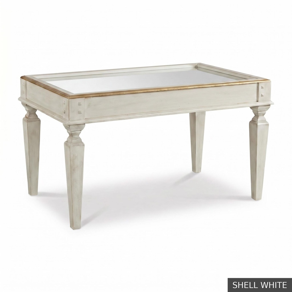 [EUR: Reyn] Reynolds Cocktail Table  / Shell White + Gold