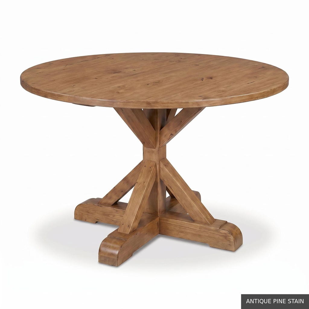 [EUR: Scar-48] Scarbrough Dining Table - 48"  / Antique Pine Stain