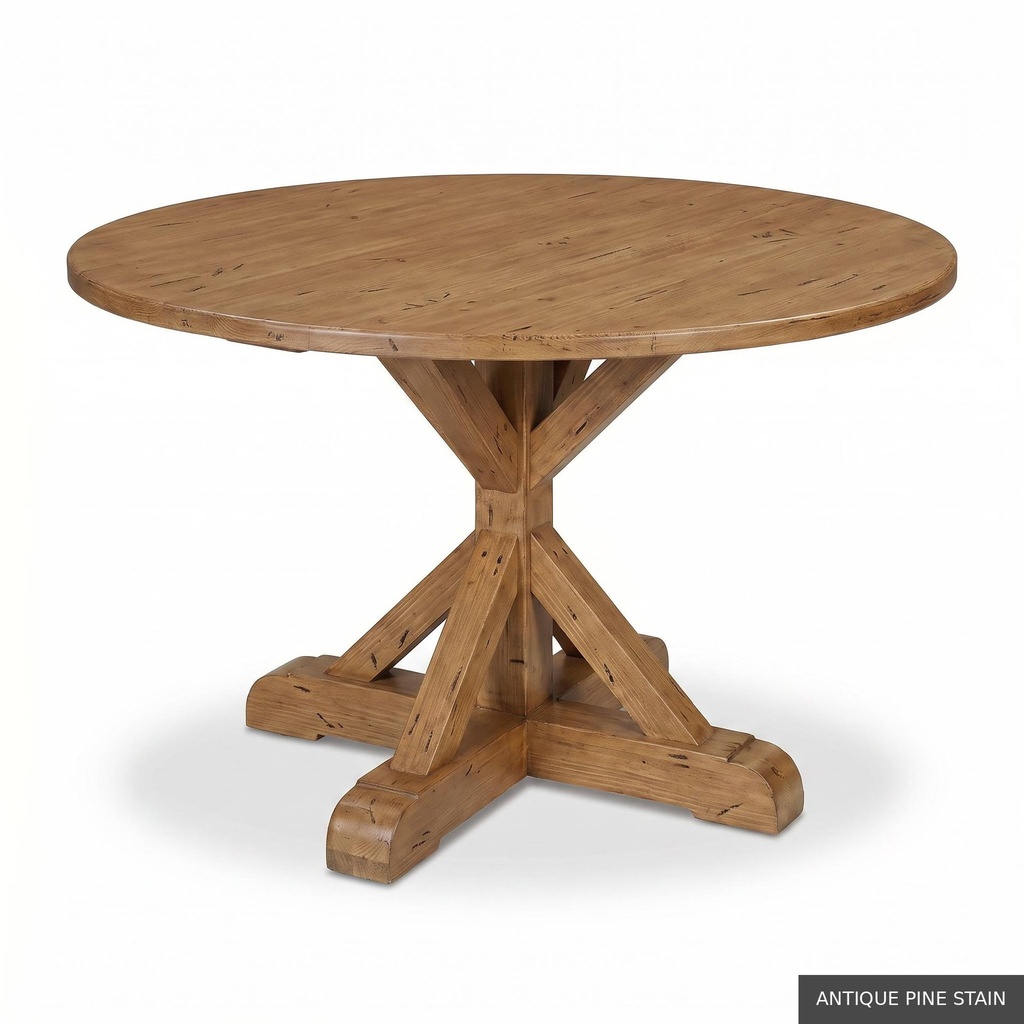 [EUR: Scar-54] Scarbrough Dining Table - 54"   / Antique Pine Stain