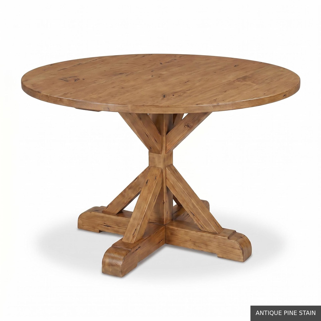 [EUR: Scar-60] Scarbrough Dining Table - 60"   / Antique Pine Stain
