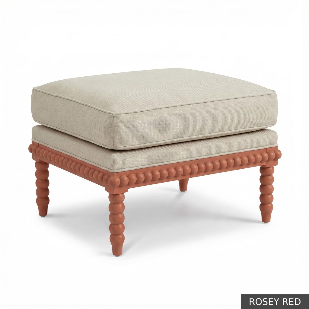 [LOFT: RutlO] Rutledge Ottoman   / Rosey Red